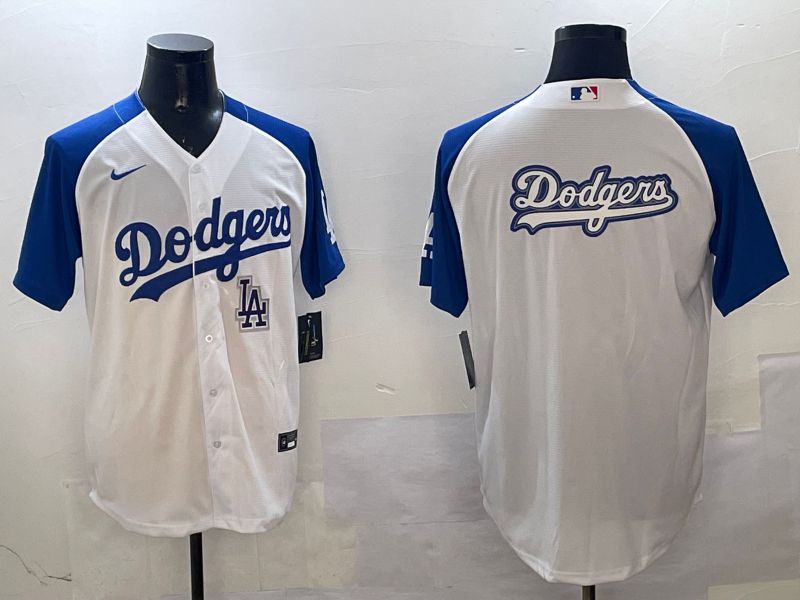 Men Los Angeles Dodgers Blank White blue Game 2025 Nike MLB Jersey style 23